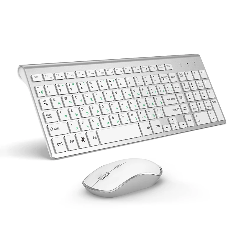 

2.4G Wireless Keyboard Mouse Combo Russian Language Protable Mini Multimedia Keyboard Mice Set for Windows, PC, Laptop,Tablet