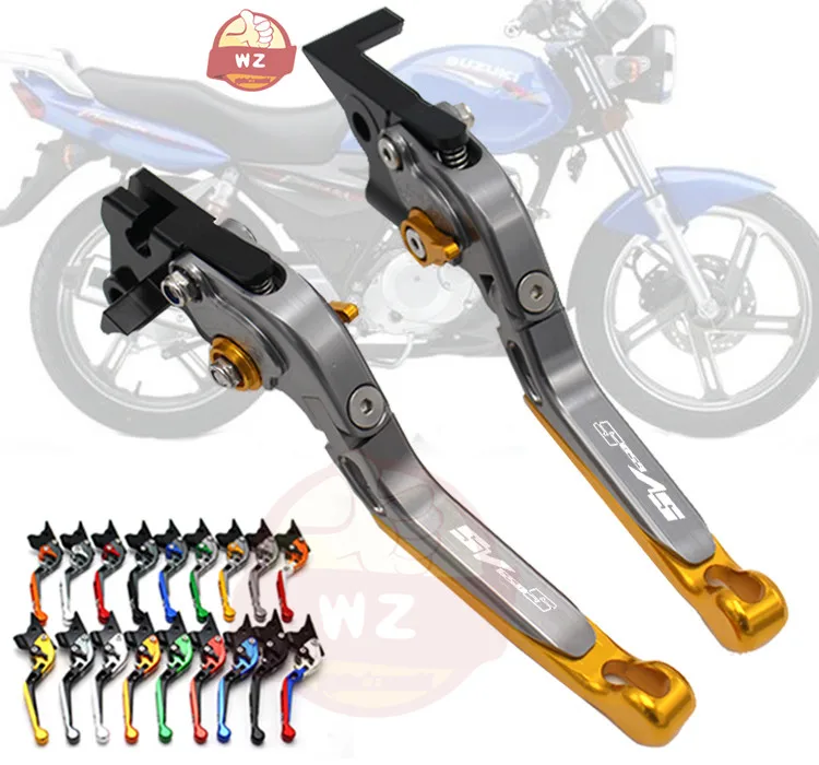 

!With Logo CNC Adjustable Folding Extendable Motorcycle Brake Clutch Levers For Suzuki SV650S SV 650S 1999-2009