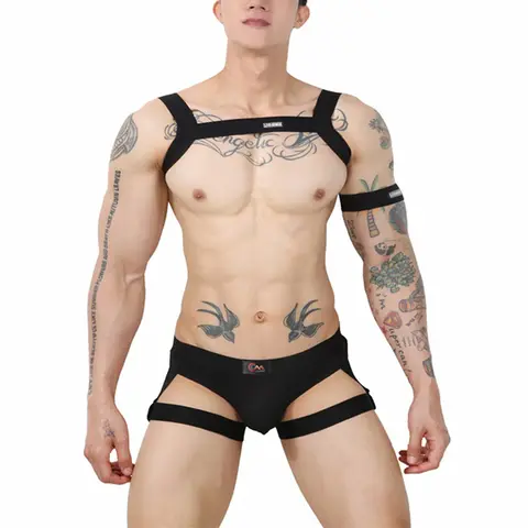 Men's Sexy Lingerie Set with Harness and Bondage Accessories CLEVER-MENMODE