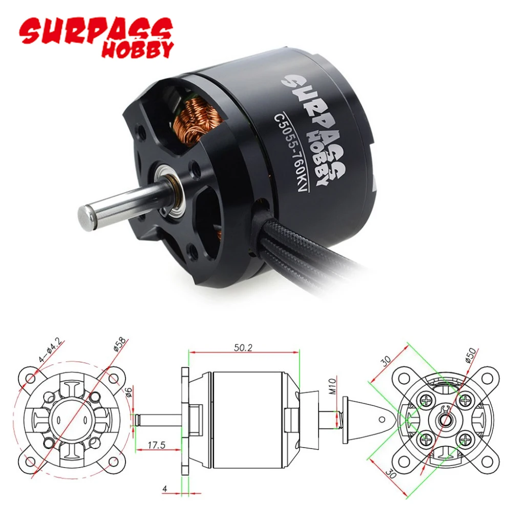 サーパスホビー-ブラシレスモーターc5055、4120、400kv、600kv、760kv、14極、rc飛行機、飛行機、マルチコプター、おもちゃ用