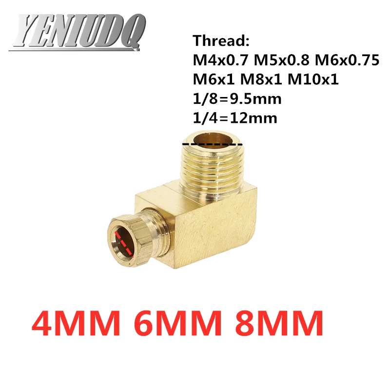 Maschine werkzeug schmierung Messing öl Rohr Fitting 4 6 8mm OD Rohr Kompression Ferrule Rohr Kompression Fitting Anschluss adapter