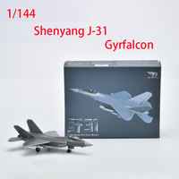 Diecast Airplane Model 1/144 Shenyang J-31 Gyrfalcon Stealth Fighter FC-31 Military Alloy Plane Adult Collection Static