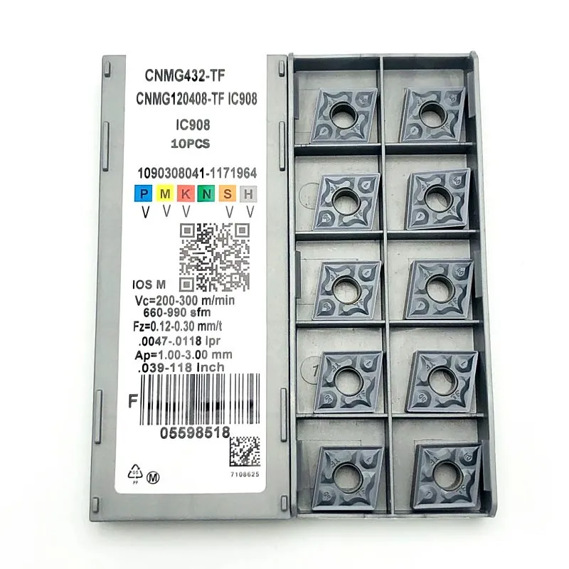 10PCS strumento di Svolta CNMG120404 CNMG120408 TF IC907/IC908 inserto in metallo duro strumento tornio CNC parti di macchine utensili in metallo tornitura strumenti