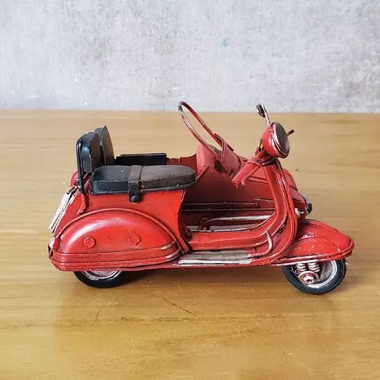 

Model Motorcycle Modelcar Vintage Ironwork Tin Crafts Handmade Collection Handicraft Decorations Gifts Retro Nostalgic