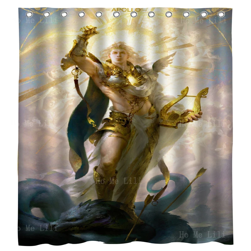 Greek God Dark Fantasy Art Men Apollo Mythology Character Inspiration Design Male Angels Shower Curtain By Ho Me Lili