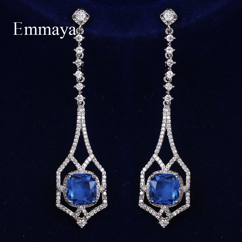 

Emmaya Fashion Jewelry For Women Delicate Long Earring With Geometry Cubic Zircon Muliticolor Choice Charming Decoration Party