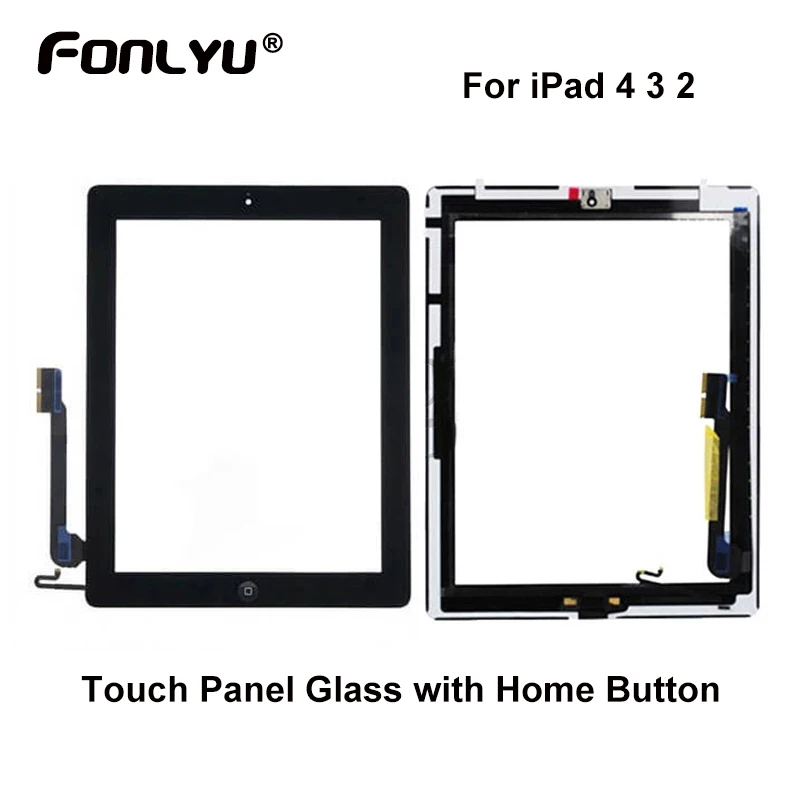 Touch Screen For iPad 3 4 2 A1416 A1430 A1403 A1458 A1459 A1460 A1395 A1396 A1397 Digitizer Sensor Glass Panel With Home Button