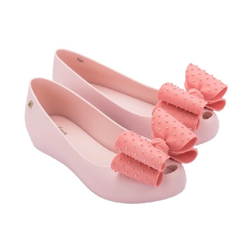 2024 New  Women Jelly Shoes Bowtie Sandals Women Bow Jelly Sandals Adult  Female Flat Sweet Summer Shoes