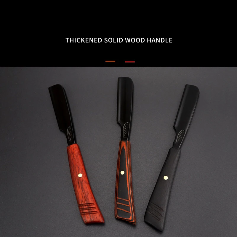 Retro instrukcja prosto Razor wysokiej jakości drewna uchwyt pióro ostrze golenie uchwyt noża golarka męska nóż do przycinania brwi prezent