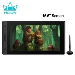 HUION Kamvas Pro 16 tableta gráfica pantalla 120%sRGB tableta de dibujo pantalla de 15,6 pulgadas con 8192 Niveles función de inclinación sin batería lápiz teclas de acceso directo barra táctil apoyo Mac, Windows, Linu