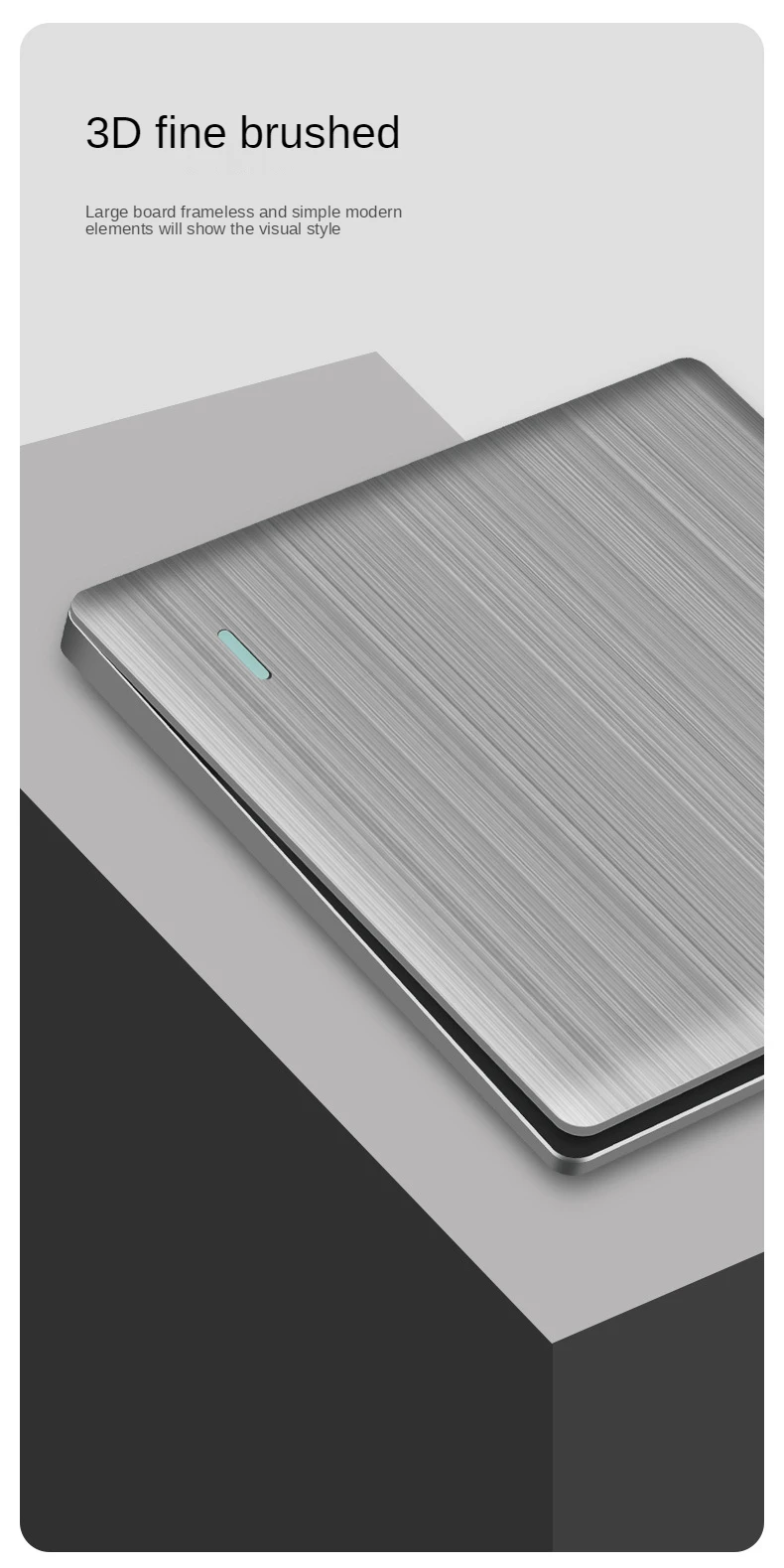 86mm Ultra-Dünne Schalter-Serie 1/2/3/4-fach 1/2-Wege PC-Panel Grau Flachpanel Verdeckter Einbau-Wandschalter-Set – Detail 9