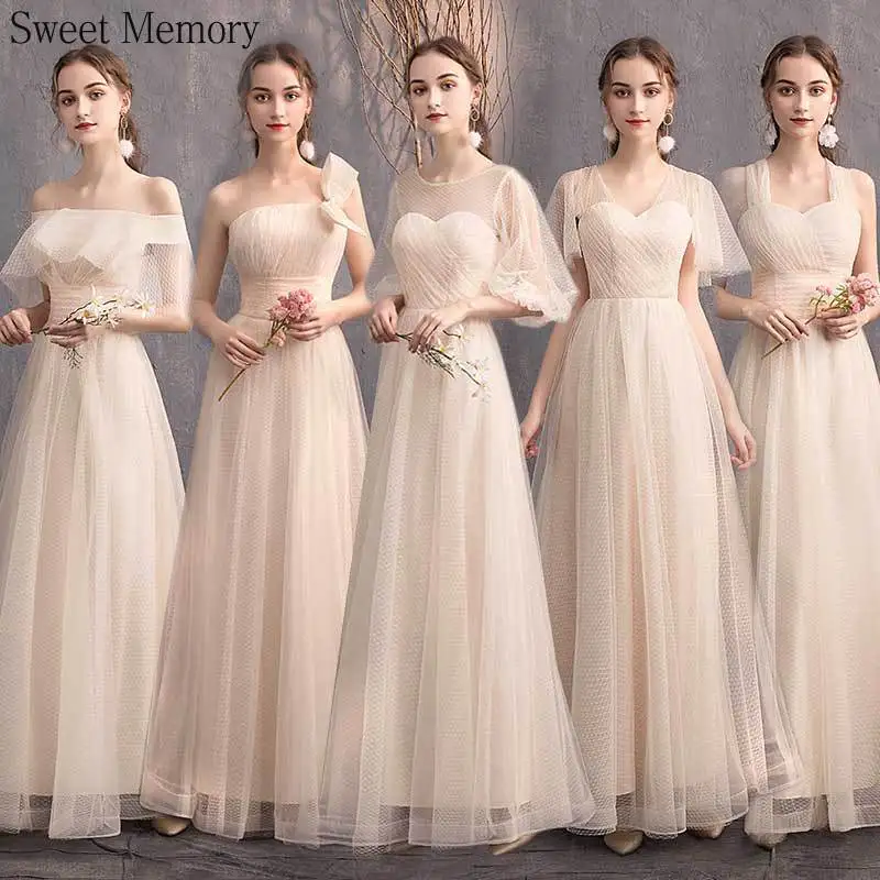 

Reject Return Light Cream Champagne Tulle Evening Dresses Wedding Guest Dress Gradution Party Prom Gown Bridesmaid Dress