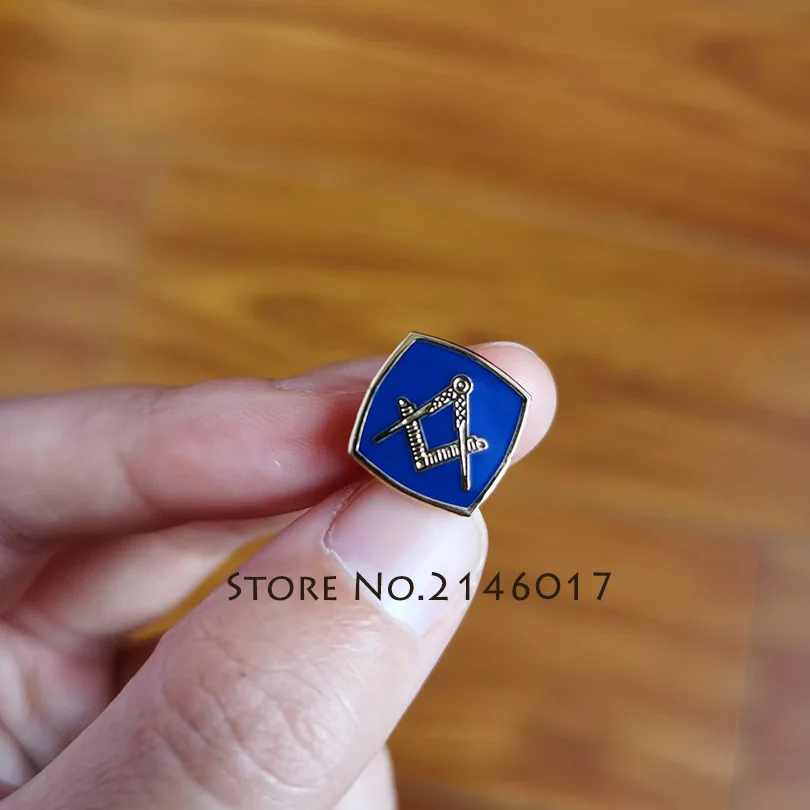 100pcs Masonic Lapel Pin Free Masons Square Compass without G Enamel Blue Lodge Metal Badges Freemason Custom Pins and Brooches