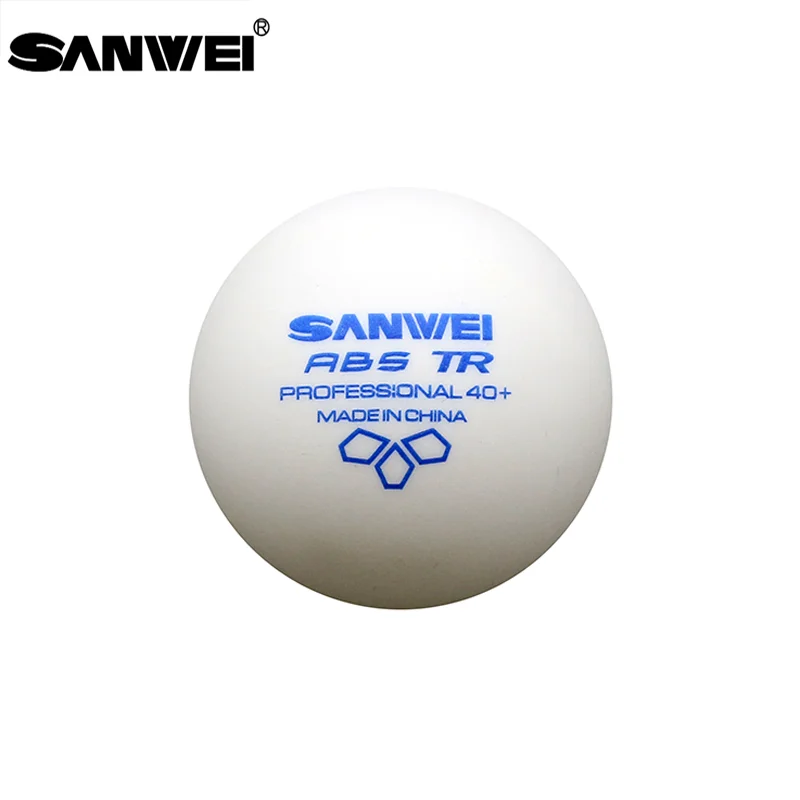 SANWEI ABS TR 3 Star Table Tennis Balls 40+ New Material Plastic White Ping Pong Balls for Training 100pcs