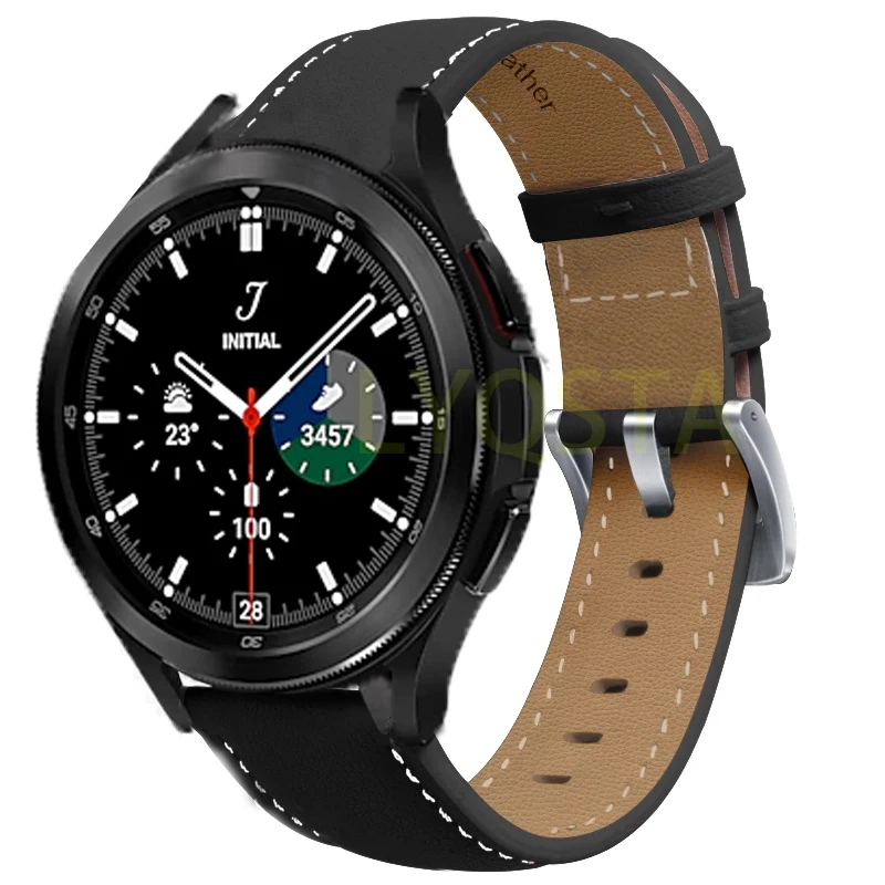 Skórzany pasek do Samsung Galaxy zegarek 4 40mm 44mm pasek 20mm pasek do zegarka Samsung Galaxy zegarek 4 klasyczny 46/42mm inteligentny zegarek