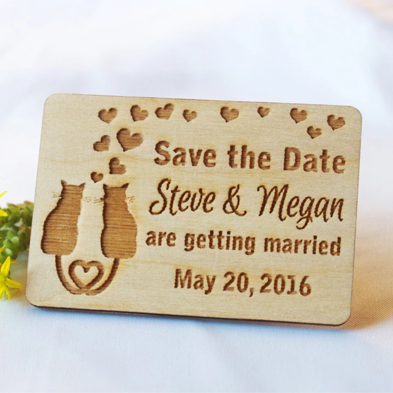 Wooden Save the Date Magnets, Rustic Wooden Magnets, Wedding Favors with Birds,  wedding party favors gifts