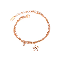 Hollow FLOWER Double Layer Rose Gold Color Bangle Bracelet For Women Trendy Stainless Steel Cuff Hand Jewelry Gift Dropshipping