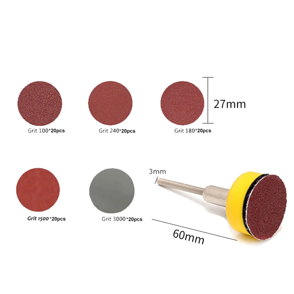 100 Chiếc 1 Inch 25Mm Dụng Cụ Đánh Bóng Chất Lượng Cao CHÀ NHÁM ĐĨA + 1 "Chất Mài Mòn Móc & Vòng Lặp Backer tấm + 1 Góc Vít Bộ