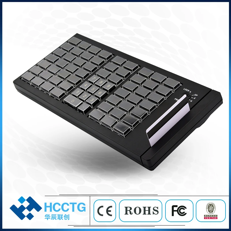 Imagem -02 - Teclado Programável com Fio Usb Barato de 66 Teclas Kb66 com Opção do Leitor de Cartão Magentic para a Máquina da Posição