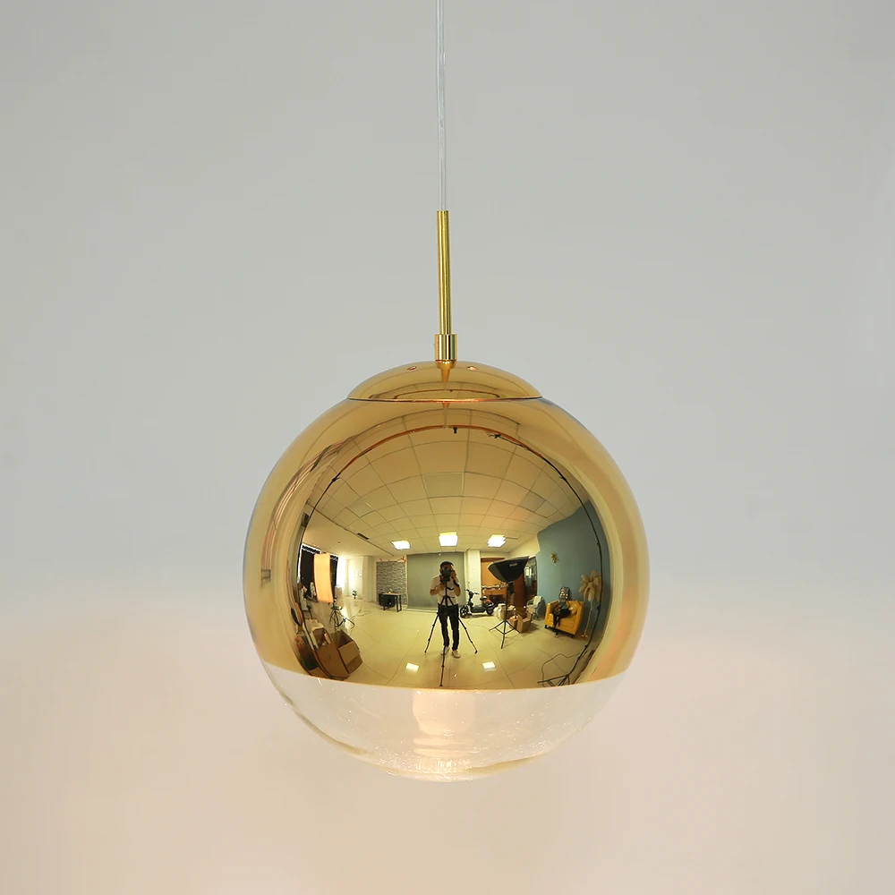 Modern Electroplate LED Pendant Lights Silver/Gold Glass Ball Hanglamp Kitchen Living Room Bedroom suspension luminair