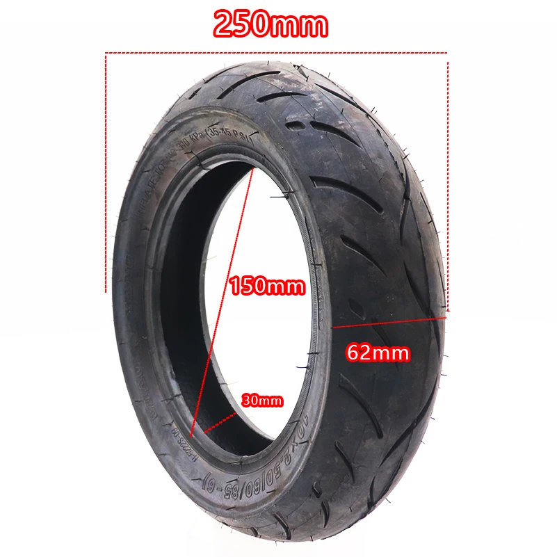 10x2.50 (60/85-6) Outer Tire 10 Inch Widening Thickening Wearable Tyre for Electric Scooter