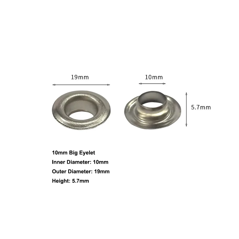 5000pcs (5 Bags) 10mm #2 Nickel Plated Eyelets Factory Price Grommets / Buttonholes / Rings / Buttons