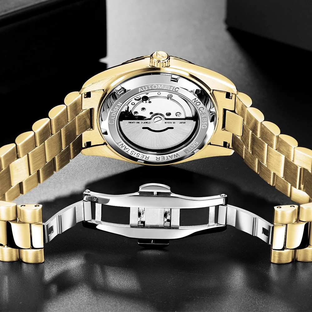 CADISEN C8185 Men Watches Swimming 10Bar Waterproof Screw Crown