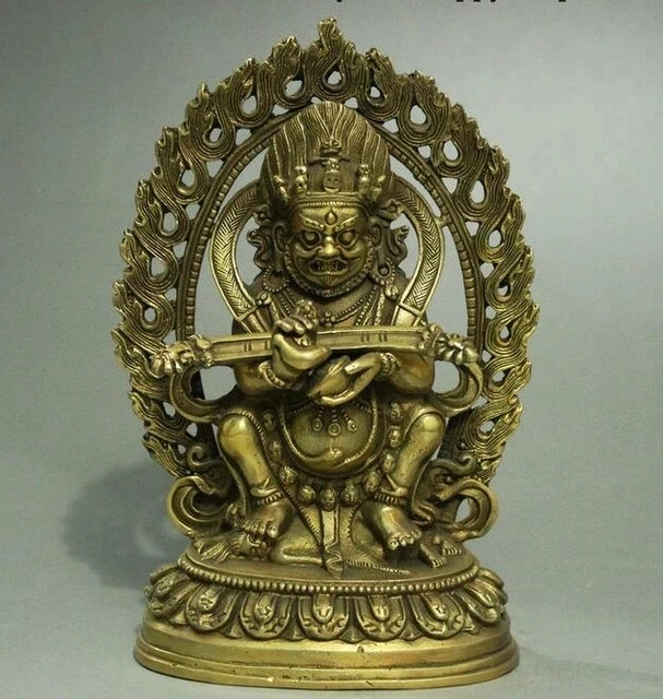 

Old China Tibetan Buddhism Brass Mahakala King Kong Guardian Buddha Statue