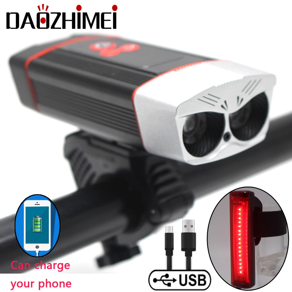 

5200mAh Bicycle Lights USB Rechargeable T6 LED Headlight Outdoor Front Light Mountain Bike Waterproof Lamp Bike Light Accessorie