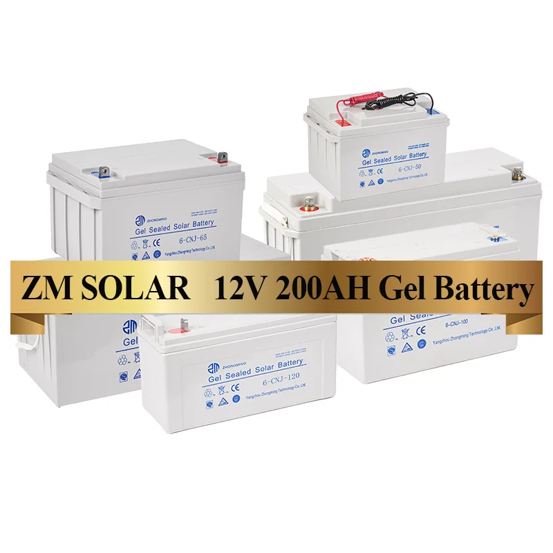 ZM03 Solar Gel Battery 12v 100ah 150ah 200ah Lead Acid Deep Cycle Storage  With 10 years Working Life