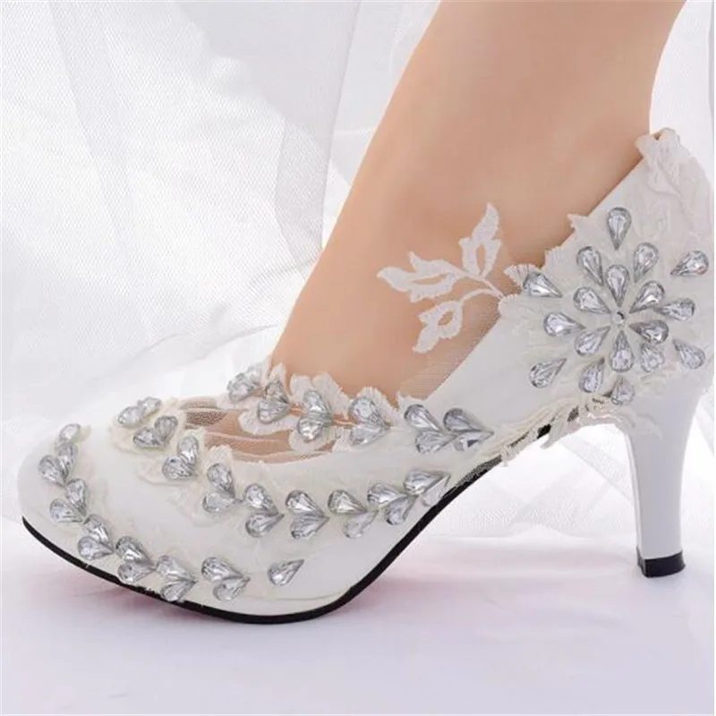 2019 scarpe da sposa con strass bianche scarpe tacco alto da donna scarpe tacco alto da donna taglia 34-42