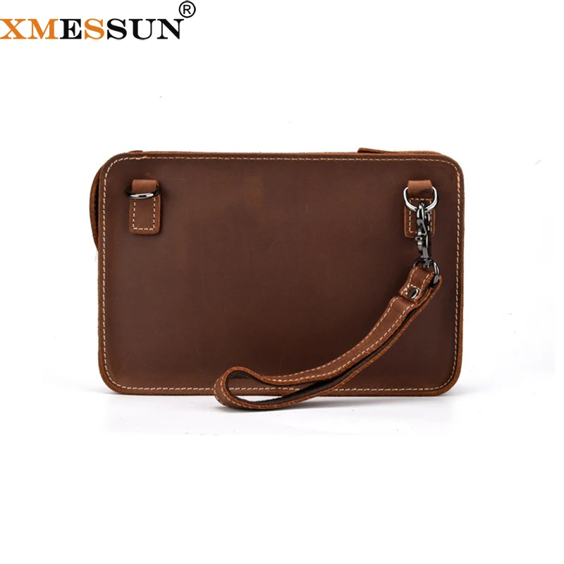 XMESSUN New Retro Cowhide Clutch Bag 2026 Design Genuine Leather Handbags Fashion Cowhide Shoulder Messenger Bag Envelope Bag