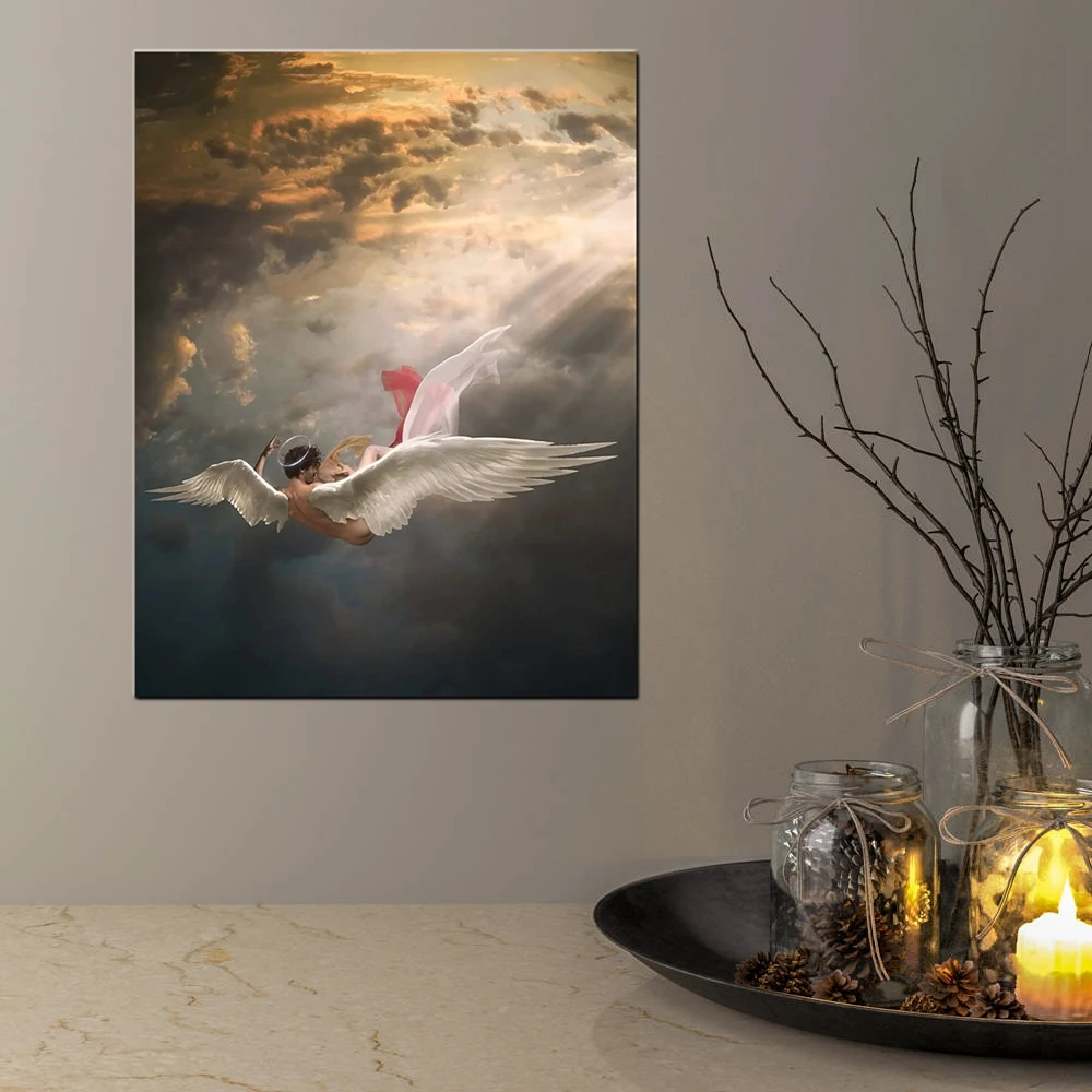 

Vintage Home Decorations European Retro Mural Greek Mythology Angel Lucifer Sexy Poster Canvas Prints Hallway Decor Dropshipping