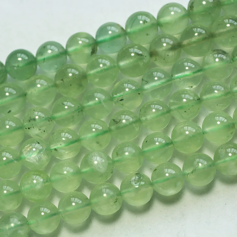 Natural Prehnite 6mm A+ Smooth Round Stone Loose Beads For Jewelry Making DIY Bracelets Necklace Strand Woman Gift