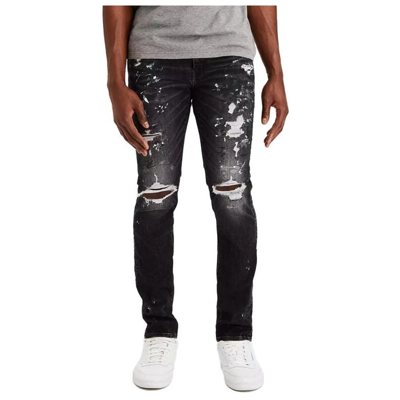 Men's Paint Skinny Ripped Stretch Fashion Casual Pencil Jeans