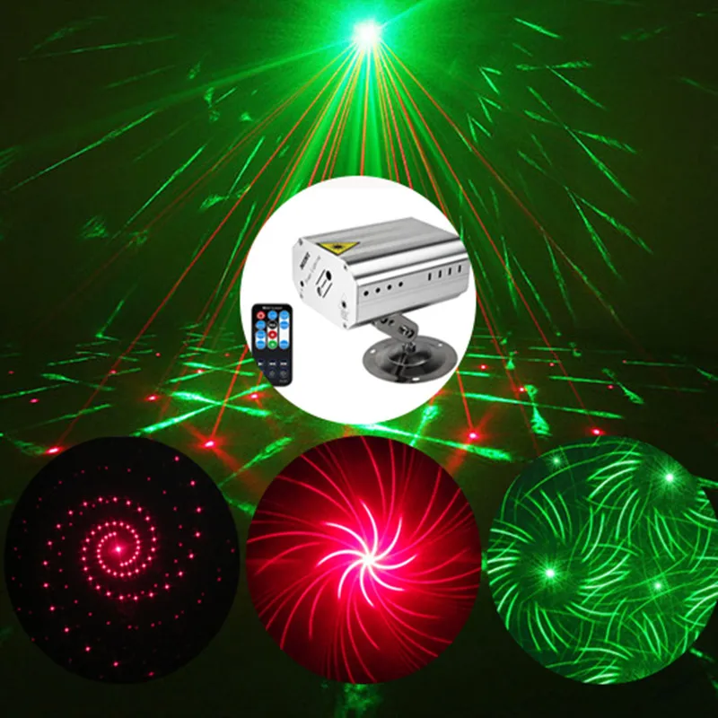 Aluminum alloy Mini Laser Light With Remote Disco Light Voice Control LED Household Strobe Light With Bracket For Party DJ