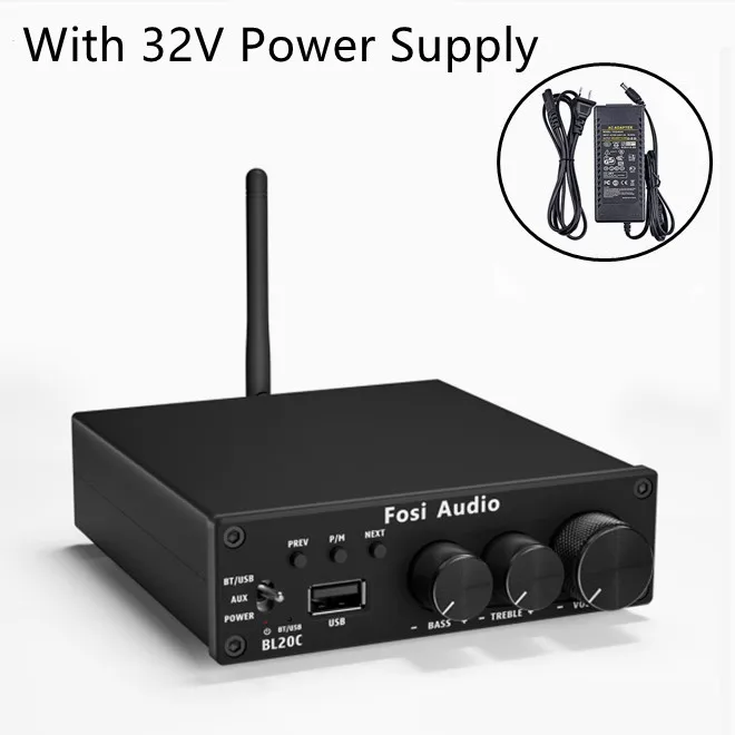 Fosi audio-bluetoothアンテナパワーアンプ160w bl20c,hifiオーディオ