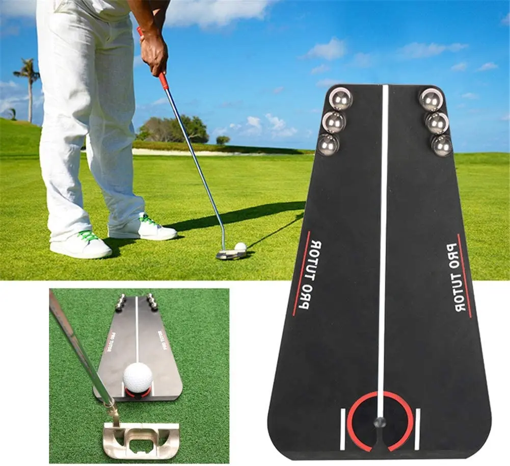 Golf Putting Tutor Practice Balls Driving Range Tee Golf Putting 퍼팅 Assistant Indoor Simulation Track Swing Device Mirror Aid