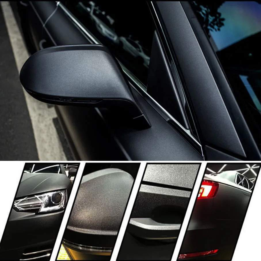 

60cm*10m Matte frosted Vinyl Car Wrap Roll matt frosted Black Vinyl Wrap Sticker Film With Air Free bubbles