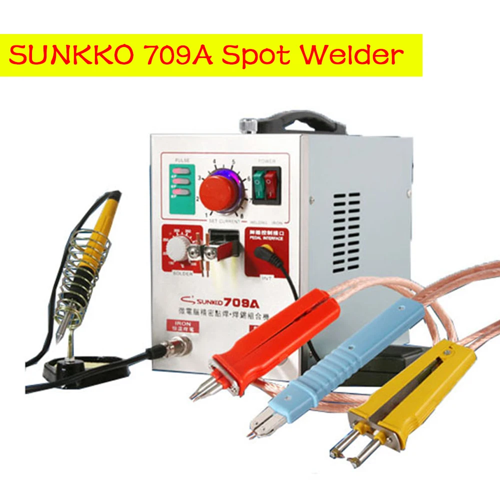 SUNKKO 709A Spot Welder 1.9KW Pulse Spot Welding Machine For Lithium Battery Pack Welding Machine With Remote Soldering