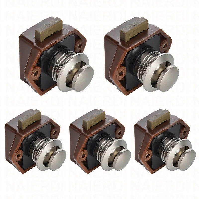 NAIERDI 5PCS Camper Auto Push Lock RV Caravan Boot Motor Hause Schrank Schublade Latch Taste Schlösser Für Möbel hardware