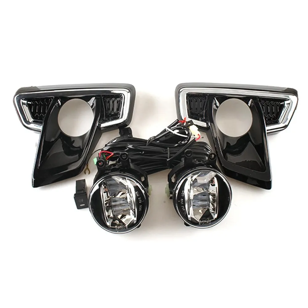 

Car 10W 6000K LED Fog Lamp Assembly Compatible for Toyota Hilux Revo Rocco 2018 2019, LED Fog Lamp + Frame + Harness + Switch
