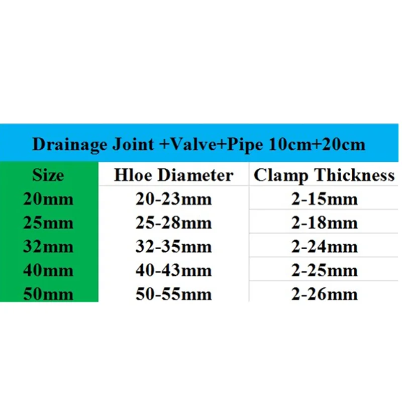 I.D20~50mm Aquarium Elbow Drainage Connector+Ball Valve+PVC Pipe Fish Tank Drain Joint Garden Home Water Supply Tube Fittings