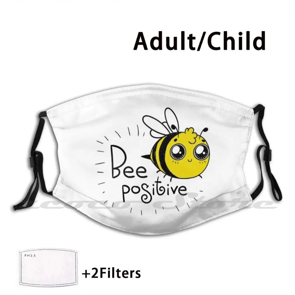 

Be Positive Mask Adult Child Washable Pm2.5 Filter Logo Creativity Be Positive Positive Good Energy Good Vibes Yellow And Black