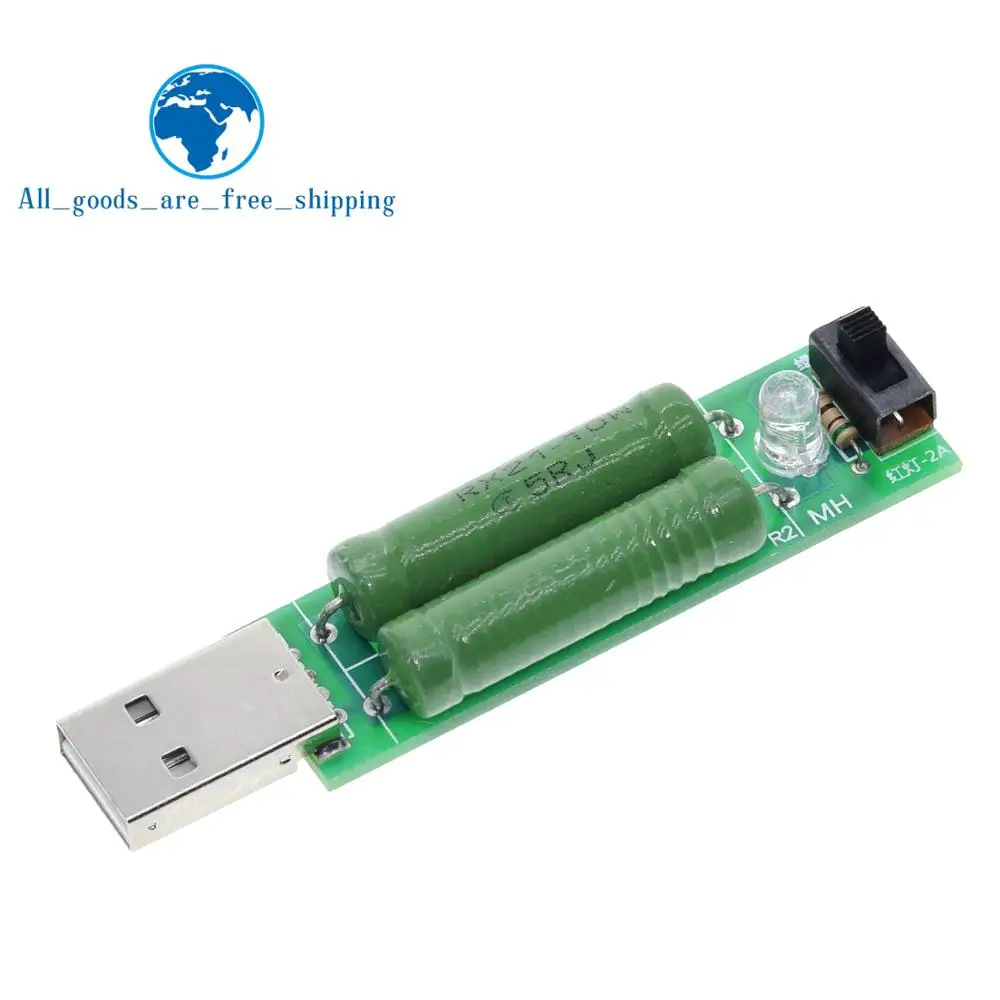 

USB mini discharge load resistor 2A/1A With switch 1A Green led, 2A Red led