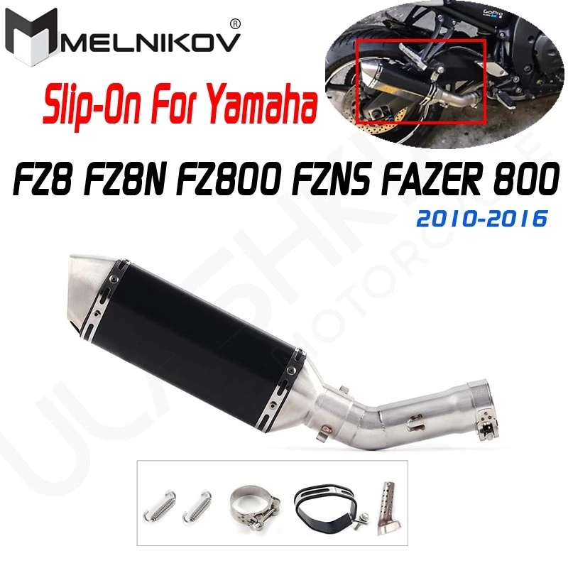 FZ8 FZ8N Motorcycle Muffler Escape Exhaust Middle Link Pipe Slip On For Yamaha FZ8 FZ8N FZNS Fazer 800 FZ800 2010 - 2016 Exhaust