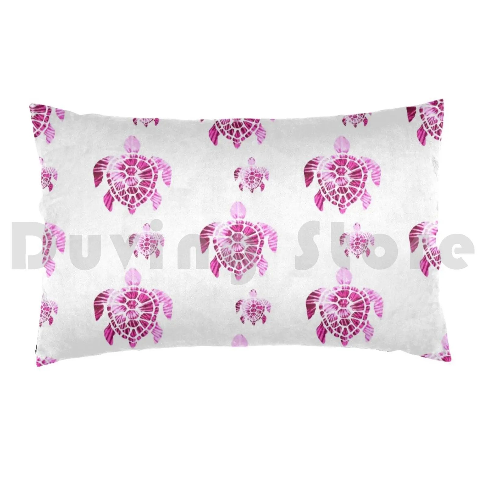 Pink Turtle And Baby Tie-Dye Pillow Case Printed 50x75 Turtle Turtles Tortoise Shell Mom Baby Two Abstract