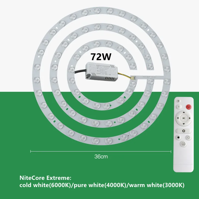 Imagem -03 - Levou Placa do Teto Circular Lâmpada Retrofit Luz 5730 Anel 12w 72w Nitecore Extrema 3000k 4000k 6000k 110v Escurecimento Lâmpadas