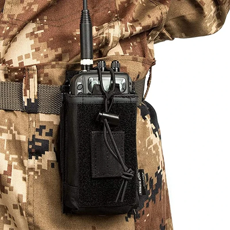 Supporto per radio tattico Custodia per radio Molle Custodia per fondina per radio resistente per walkie-talkie a due vie Attrezzatura da caccia Baofeng