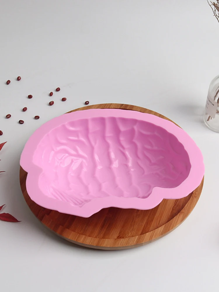 3D Brain Silicone Mold for Candle DIY Realistic Human Organs Baking Cake Mould Dessert Kitchenware Halloween Horribly Decor Gift